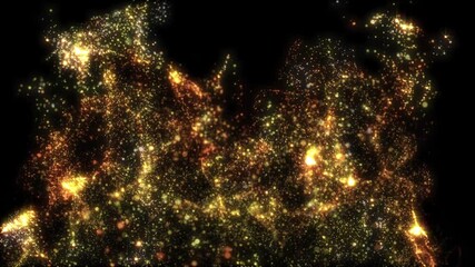 Wall Mural - 4k abstract motion background animation shining particles rotating and fluctuating in space seamless