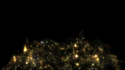 Wall Mural - 4k abstract motion background animation shining particles rotating and fluctuating in space seamless
