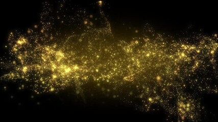 Wall Mural - 4k abstract motion background animation shining particles rotating and fluctuating in space seamless