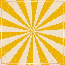 Vintage, Grunge Yellow Circus Background Template. Vector Illustration