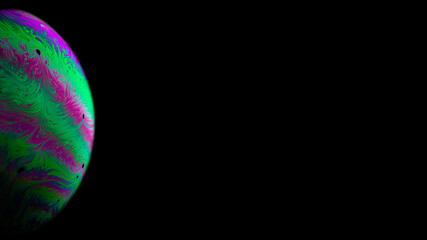 Wall Mural - Planet lights. Globe planet earth in galaxy universe space with abstract sun on black background. Astronomical scientific concept.