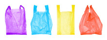 Collection Of Plastic Bags Isolated On White Background