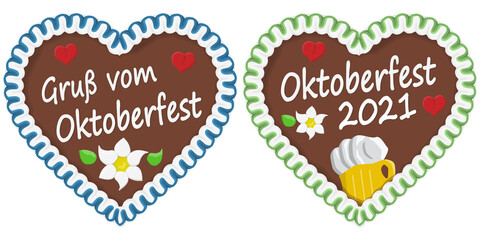 Wall Mural - gingerbread heart Oktoberfest 2021 2022