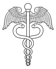 Sticker - Caduceus Medical Doctor Symbol