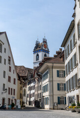 Sticker - the historic city center in the Swiss town of Aarau