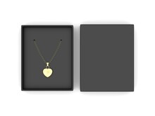 Paper Jewelry Pendant  Gift   Packaging Rigid Box. 3d render illustration.