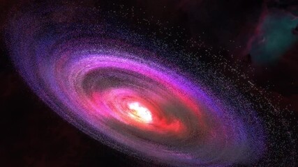 Wall Mural - space flight fly to mysterious glow colorful nebula in space. abstract space exploration to glow neb