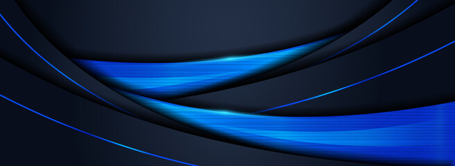 Wall Mural - Modern Navy and Blue Lines Futuristic Combination Background Design.