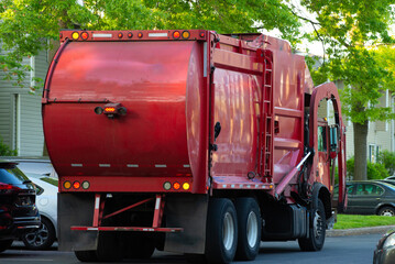 Garbage truck outdoor trash recycle street junk