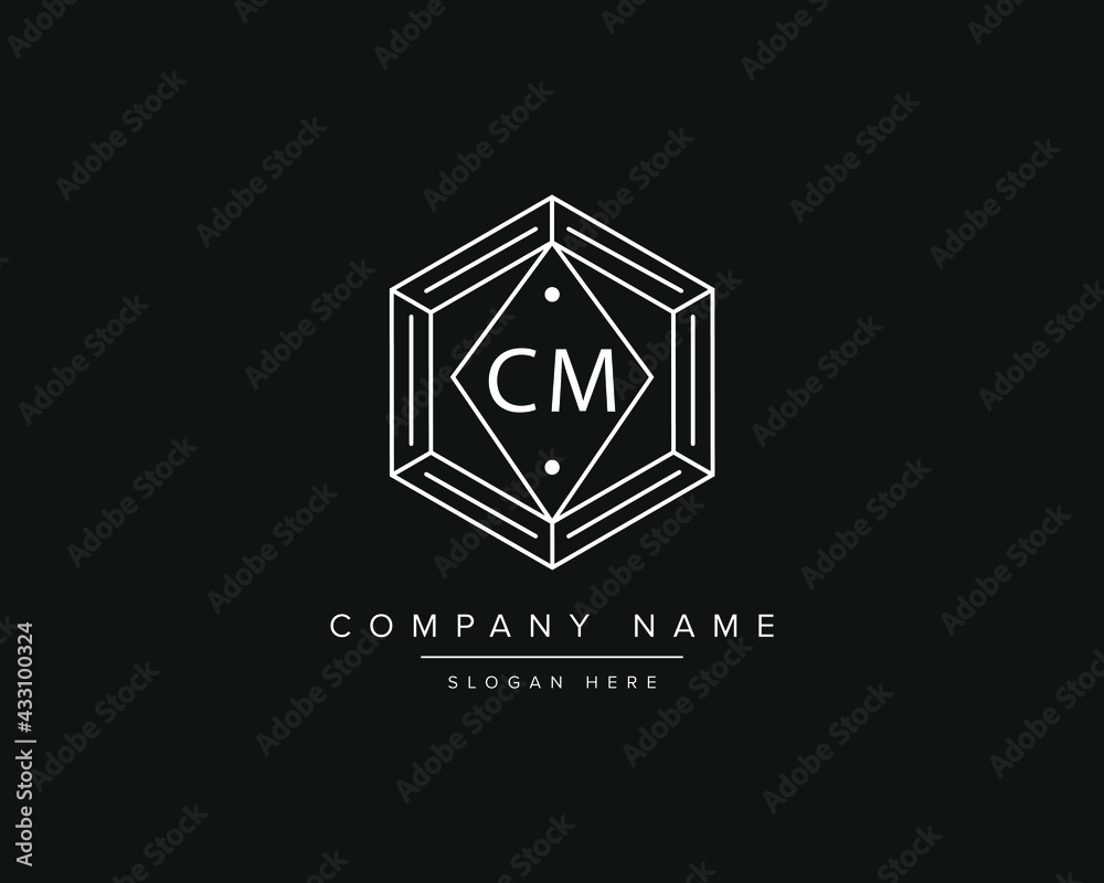 Alphabet letter CM logo design vector Stock Vector | Adobe Stock