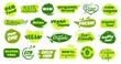 © Frogella.stock - Organic eco labels. Healthy, fresh, bio, natural, gluten free, vegan food badge. Eco product logo with hand drawn elements vector set. Detox and vegetarian menu logotypes for business