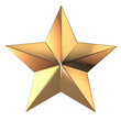 Big golden star. 3D illustration
