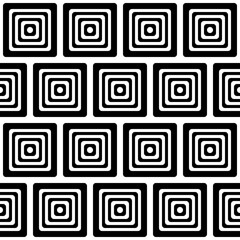 Aufkleber - Seamless tile wallpaper or pattern. Black and white colors squares. Seamles and vector tile in one black and white colors.