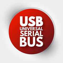 Aufkleber - USB - Universal Serial Bus acronym, technology concept background