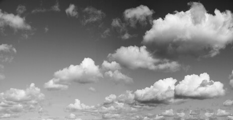 Panorama of blue sky with clouds