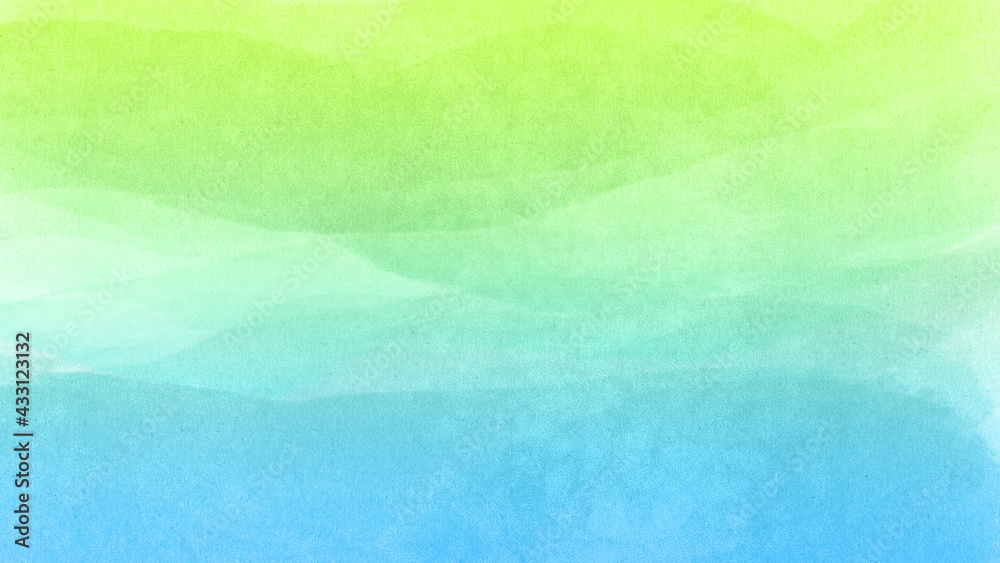 風景 油彩画 青と緑のグラデーション Green to gradient blue mixed color design background