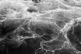 Fototapeta Przestrzenne - Black and White sea foaming water background