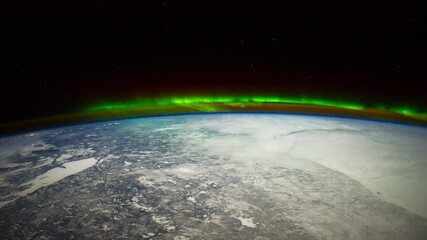 Wall Mural - flight over the earth's surface, made from a space station. 3d rendering