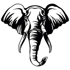vector head of mascot elephant head isolated on white