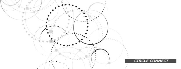 Aufkleber - Abstract connect dotted circle for decoration design. Vector illustration. Vector pattern. Abstract geometric background. Technology background. Internet technology