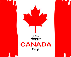 Wall Mural - Simple Happy Canada Day With Brush Color