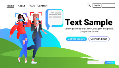 Poster - detection and identification people in masks using mobile chatting app facial recognition system AI analyze big data
