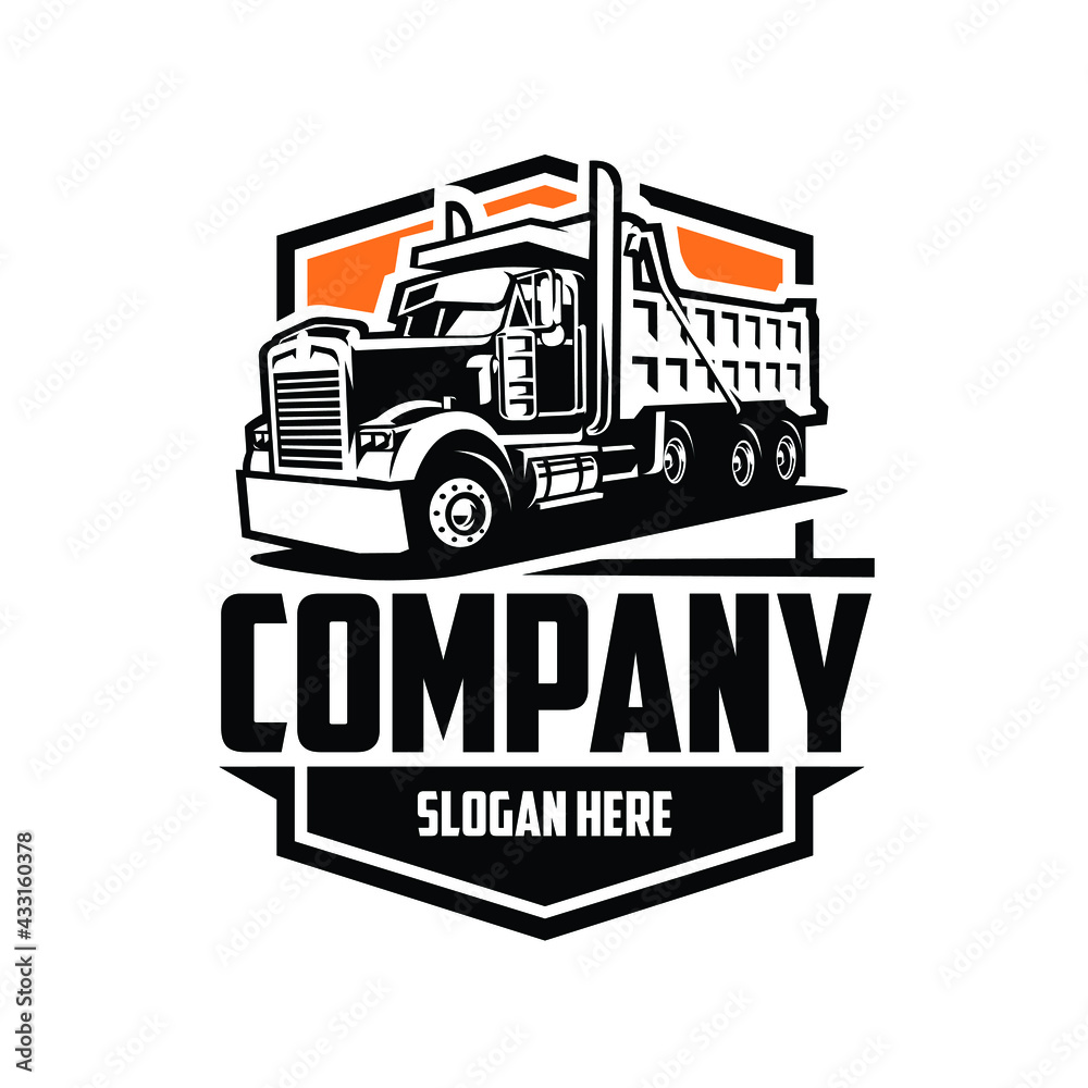 Dump truck company logo. Trucking logo vector isolated Stock Vector ...