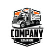 Dump truck company logo. Trucking logo vector isolated