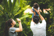 © chokniti - father's day concept, father and child son family living with love together at home, happy day childhood in fathers day lifestyle concept of fatherhood in holiday