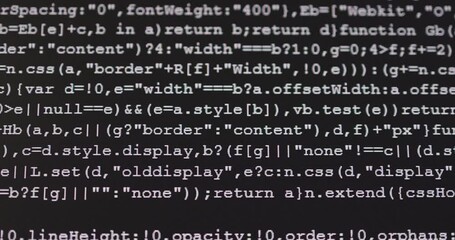 Aufkleber - 4K Close up zoom in shot programming tag coding on PC Monitor. Background concept for programming and coding web development.