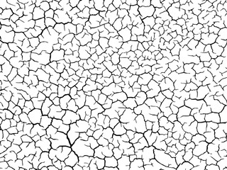 Wall Mural - Cracked ground surface texture. Vector illustration. Monochrome background of coarse soil