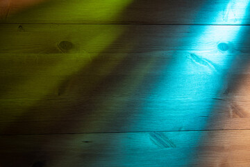 Wall Mural - wooden background with abstract color light