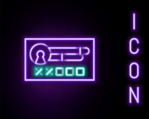 Glowing neon line Create account screen icon isolated on black background. Colorful outline concept. Vector