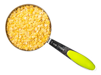 Wall Mural - split yellow lentils in measuring cup cutout