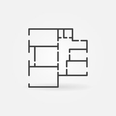 Poster - Apartment Plan outline vector concept simple icon