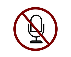 Poster - No microphone vector icon.  Editable stroke. Symbol in Line Art Style for Design, Presentation, Website or Apps Elements, Logo. Pixel vector graphics - Vector