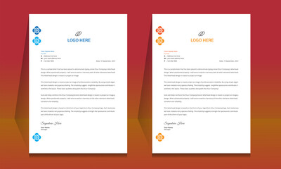 Wall Mural - letterhead format template, business style letterhead design template. company letterhead template d