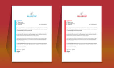 Wall Mural - letterhead format template, business style letterhead design template. company letterhead template d