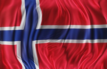 Wall Mural - Abstract Norway Flag 3D Render (3D Artwork)