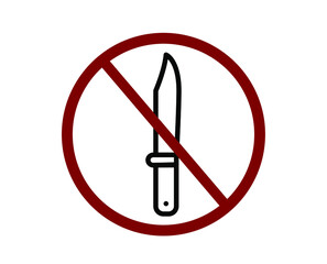Poster - No knife vector icon.  Editable stroke. Symbol in Line Art Style for Design, Presentation, Website or Apps Elements, Logo. Pixel vector graphics - Vector