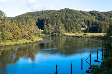 Poster - Schofield Creek on the Oregon Pacific coast in beautiful sunny day