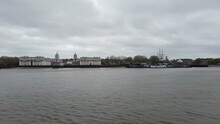 University Of Greenwich At The Thames Embankment On Cloudy Day