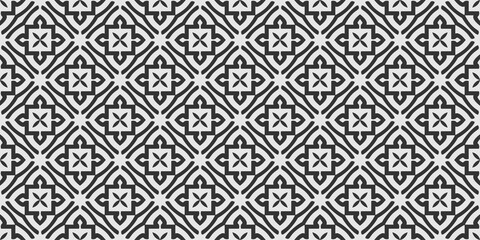 Wall Mural - Abstract background pattern black and white ornament, wallpaper. Seamless pattern, texture. Vector illustration for design.