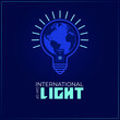 International Day of Light. dark abstract background. 