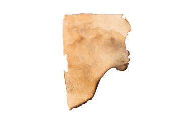 Poster - old leaf with charred edges isolated on a white background