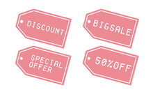 Set Of Pink Sale Label Tags