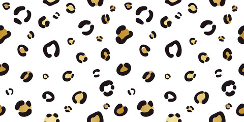 Poster - Cheetah gold and white seamless vector pattern background