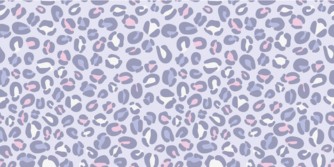 Poster - Cheetah seamless vector pattern background, pastel blue