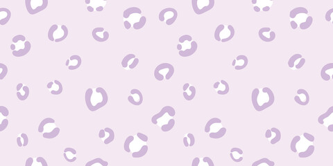 Poster - Cheetah seamless vector pattern background, cute pastel purple