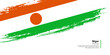 Creative hand drawing brush flag of Niger country for special independence day